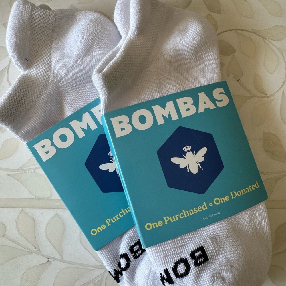 Bombas White Athletic Socks Ankle Length